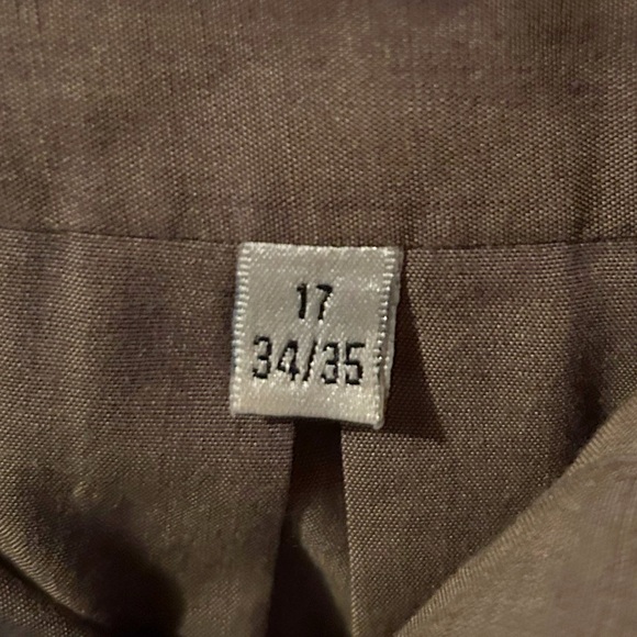 Geoffrey Beene Men’s Taupe Button Down Dress Shirt Collared Pocket Size 34 17” - Picture 6 of 10